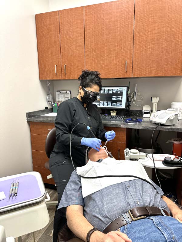 Patient in exam chair at North Georgia Smiles in Cumming GA. 